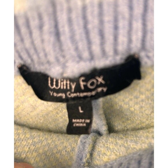 Witty Fox Two Piece Sweater And Shorts Blue Daisy Print Size Large - Picture 9 of 10
